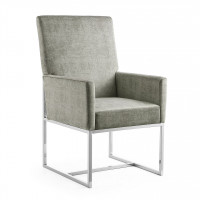 Manhattan Comfort DC029-ST Element Steel Velvet Dining Armchair